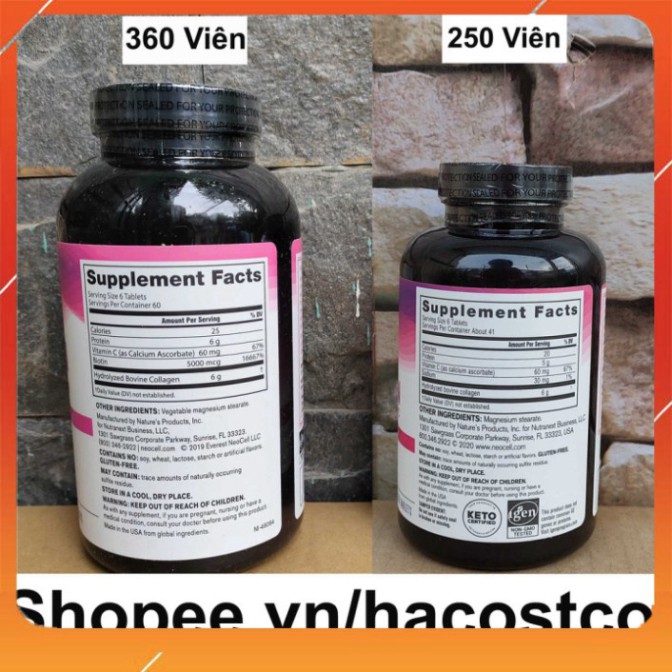 HOT SALE Viên Uống Super Collagen Neocell +C 6000 Mg type 1 - 3 Neocell 360 và 250 viên HOT SALE