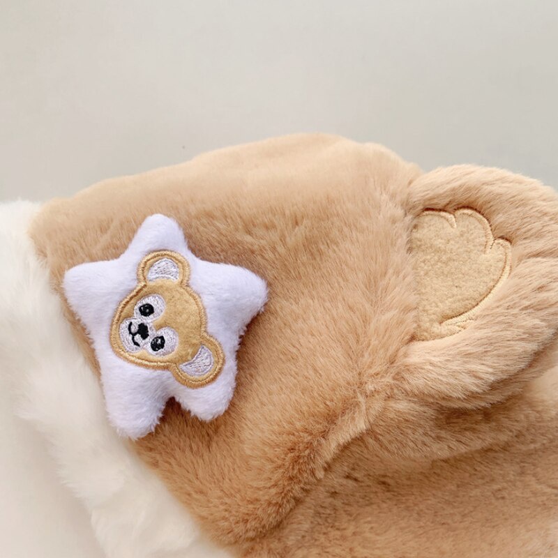 Mũ Trùm Đầu Bằng Vải Bông Mềm Mại Bảo Vệ Tai Chống Gió Mùa Đông In Hình Động Vật Dễ Thương Cho Bé