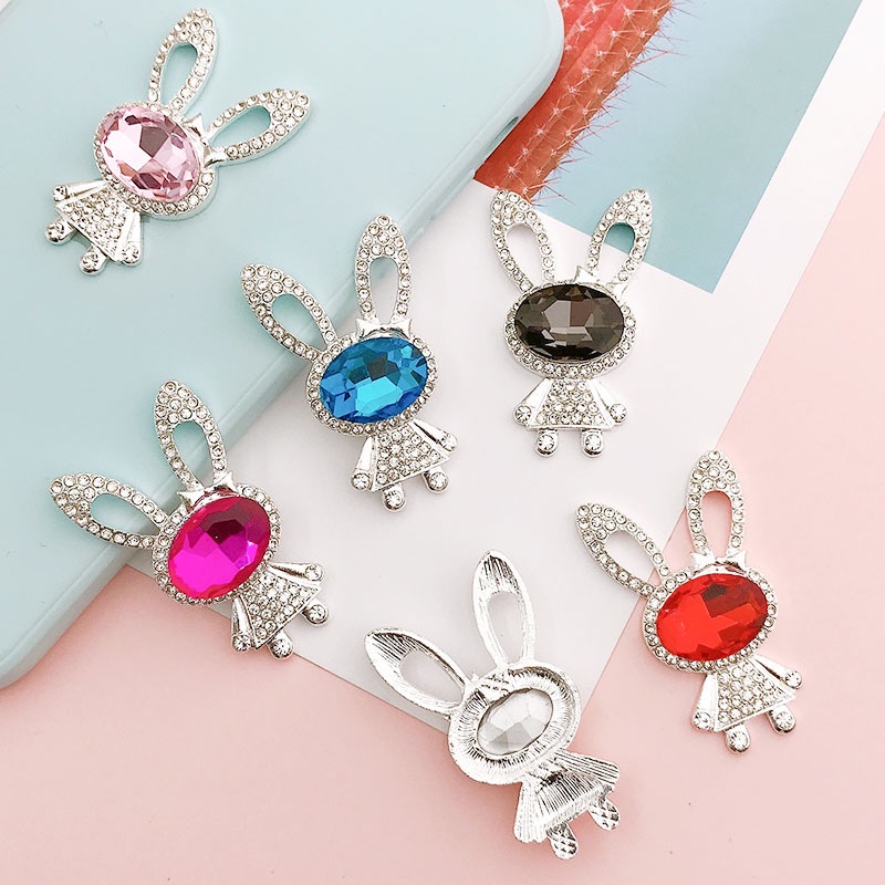 1 Giày Sandal Đế Xuồng Đính Đá Kim Cương Hình Thỏ Thời Trang Cho Nữ
