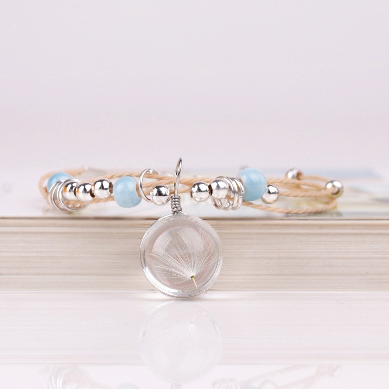 [Mã FAMAYFA giảm 10K đơn 50K] Lắc tay nữ vòng tay đính hạt S129 tinh cầu hoa khô trong suốt phong cách Hàn Quốc 6 mẫu | BigBuy360 - bigbuy360.vn