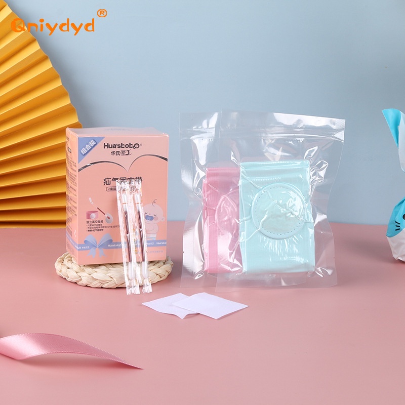 Set 2 Đai Quấn Bụng Bằng Cotton Co Giãn Thoáng Khí Cho Trẻ Sơ Sinh