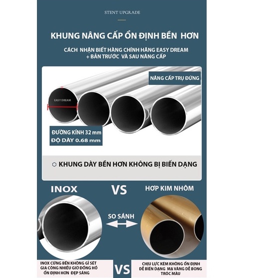 Màn khung cao cấp không khoan tường mùng ngủ đẹp chính hãng Easy Dream chống muỗi , DECOR  phòng ngủ