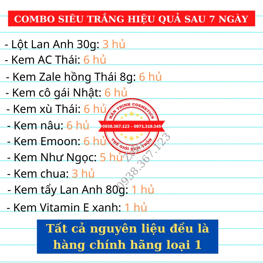 Combo Kem Trắng Da Body Hiệu Quả Sau 7 Ngày Sử Dụng Chị Nào Cũng Mê - Mỹ Phẩm Hân Trinh