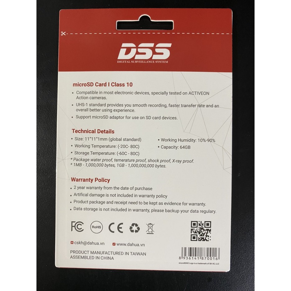 Thẻ Nhớ 32GB 64GB 128GB DAHUA DSS