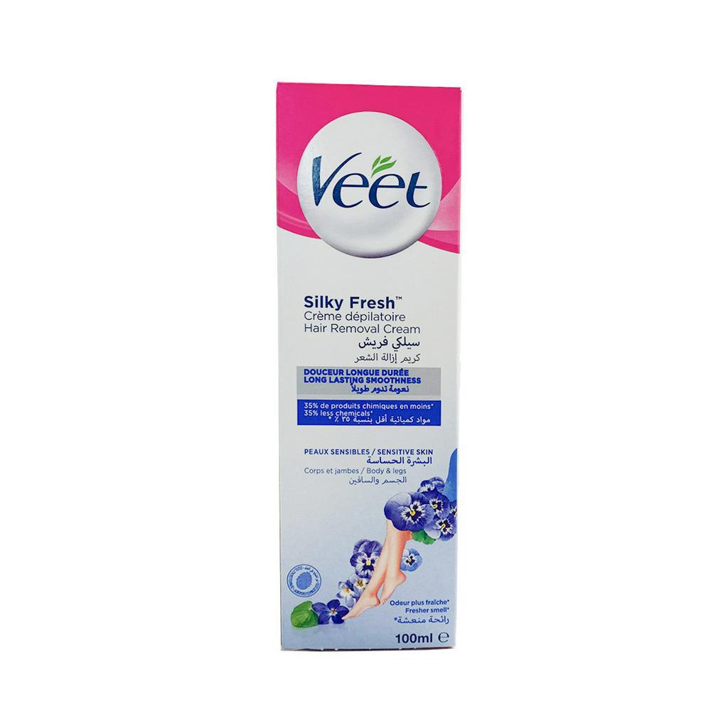 Kem Tẩy Lông Veet Silk &amp; Fresh Dành Cho Da Nhạy Cảm 100g