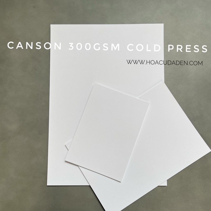 [DA ĐEN] Giấy Canson Dày 300gsm Cold Press Tệp 10 Tờ