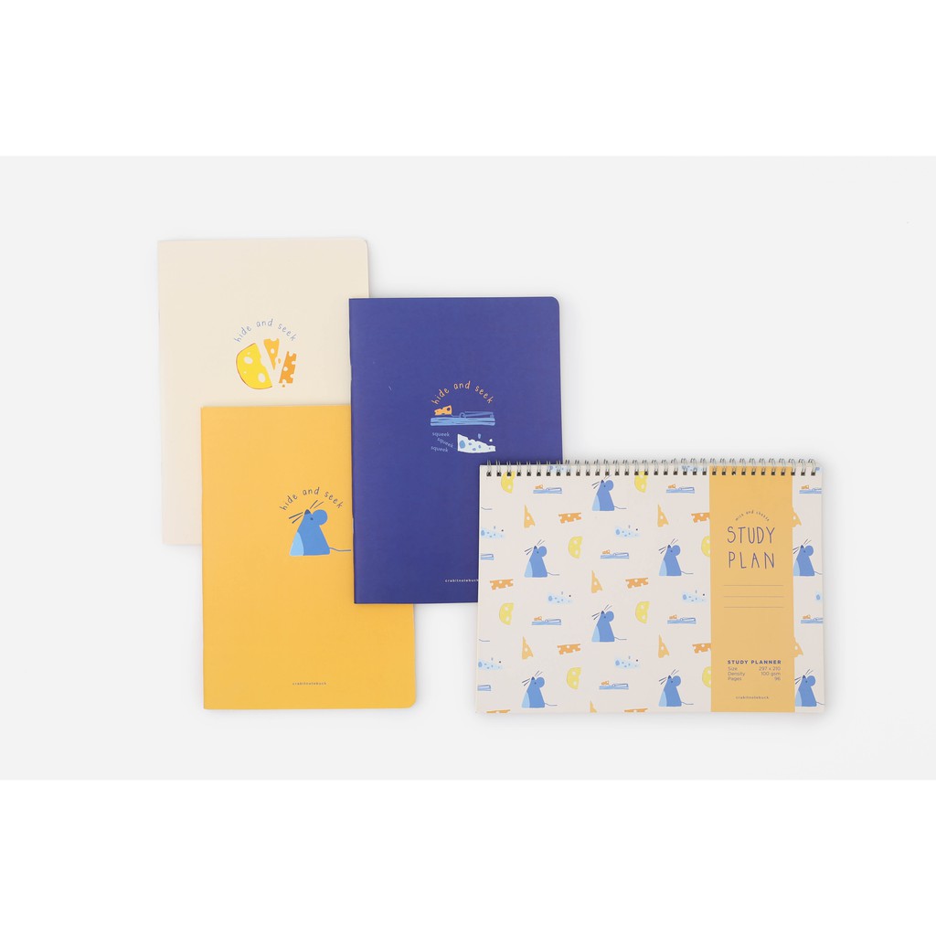 Set vở dot, planner, thước, bút Hide &amp; Seek - Mouse chuột