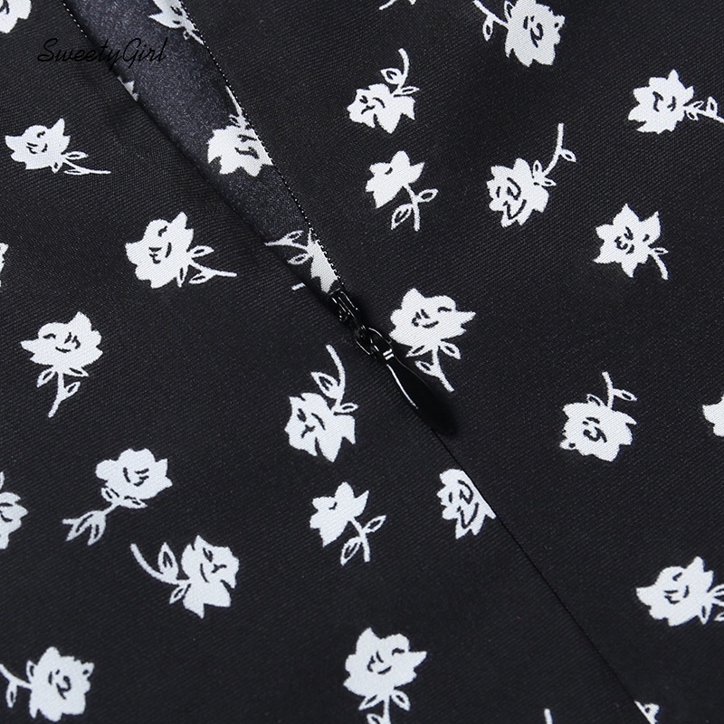 Đầm Ôm Hai Dây Cổ Chữ V Hở Lưng In Họa Tiết Hoa Có Khóa Kéo Dành Cho Nữ