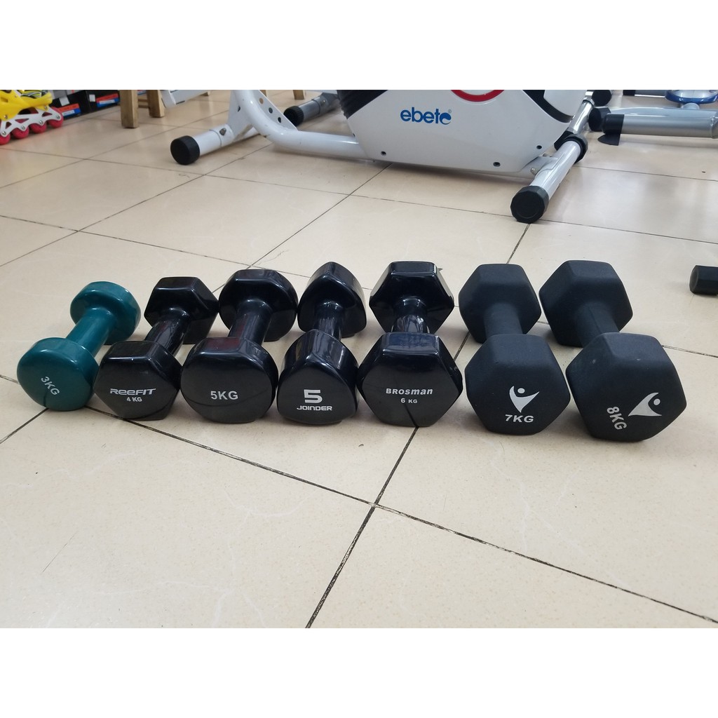 Tạ tay cao cấp 4kg - Tạ bọc cao su loại 4kg 1 chiếc | dụng cụ tập thể hình giá rẻ