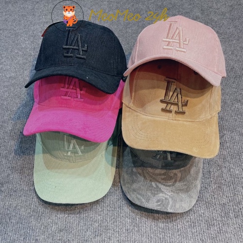 Mũ lưỡi trai Nón kết Nhung cao cấp thêu chữ LAFashion 13 phong cách Ulzzang form unisex nam nữ