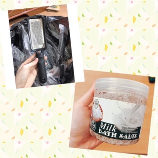 Combo cây chà gót và muối ngâm chân, bộ chà gót chân