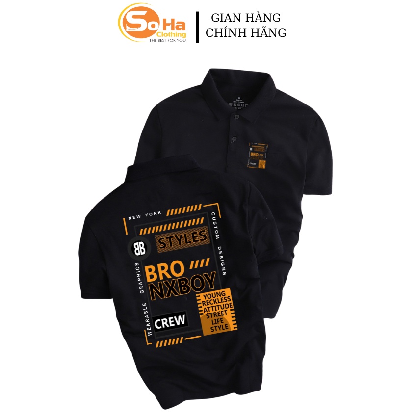 Áo thun Polo nam BroNXboy, Polo cá sấu 100% cao cấp, SoHa Clothing