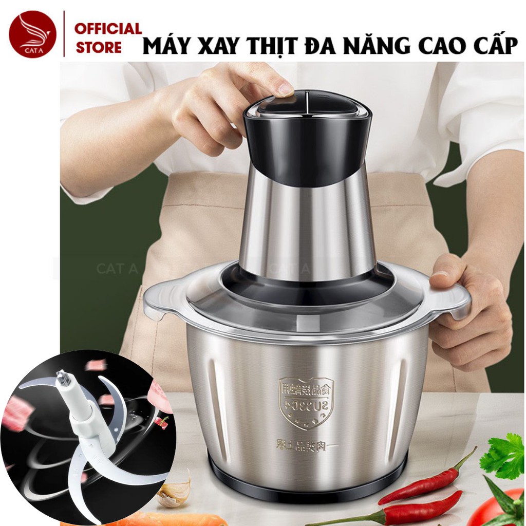 BÁN PHÁ GIÁ _ Máy Xay Kittchen Expert Cối Inox 4 Lưỡi chính hãng xay Thịt, xay củ quả , Công suất 250W- BẢO HÀNH 6 THÁNG