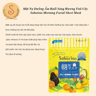 Mặt nạ Saborino ban ngày( túi 5 miếng)