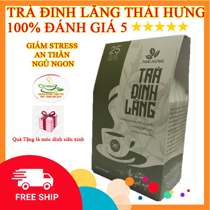 Trà Đinh Lăng Thái Hưng Giúp An Thần Ngủ Ngon Giảm Stress Rối Loạn Tiền Đình 25 Túi Lọc 125g Thảo dược việt TN