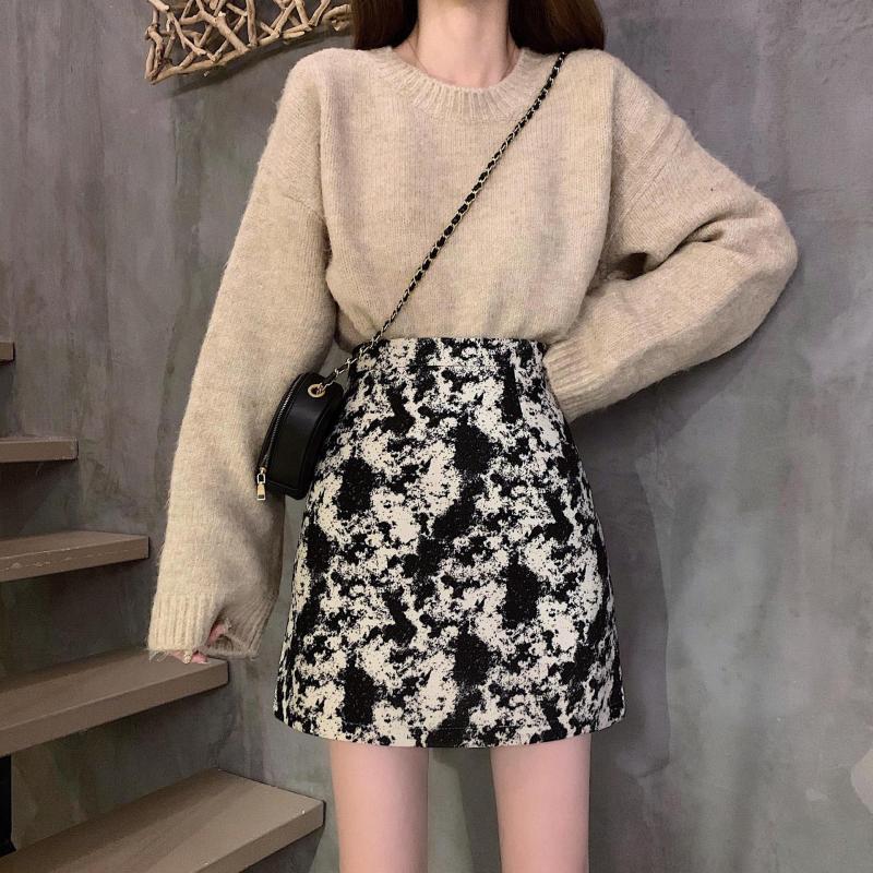 Chân Váy Lưng Cao Phối Màu Nhuộm Phong Cách Retro | BigBuy360 - bigbuy360.vn