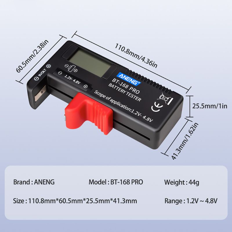 Máy đo dung lượng pin BT168 PRO cho 9V 3.7V 1.5V AA AAA C D 18650