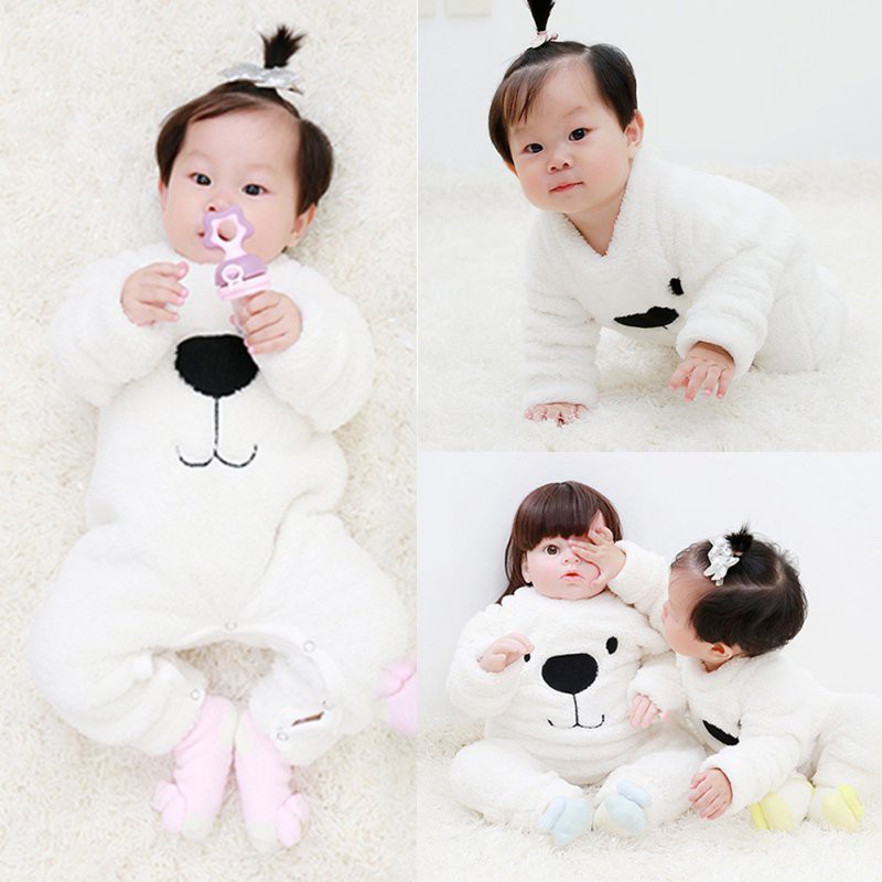 Áo liền quần dài tay ấm áp dễ thương cho bé