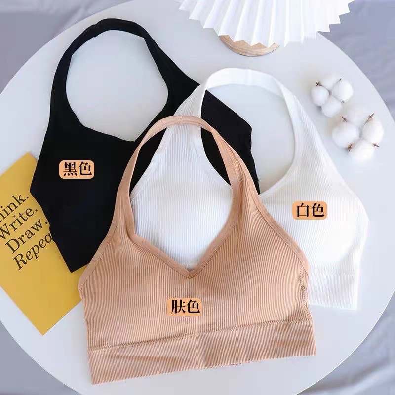 Áo bra cổ yếm hở lưng v100 kèm mút ngực