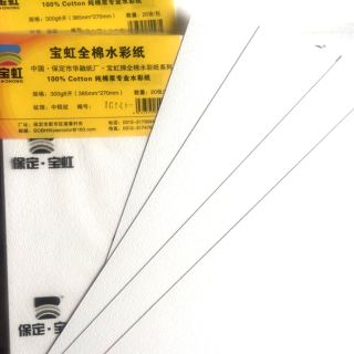[Hàng sale chỉ tháng 8 ] Giấy màu nước Baohong 100% cotton / giấy dòng thường 300gms