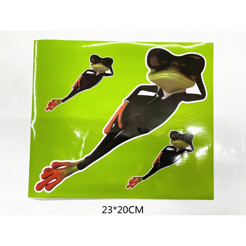 Miếng Dán Trang Trí Xe Hơi Họa Tiết Chú Ếch Hoạt Hình Vui Nhộn