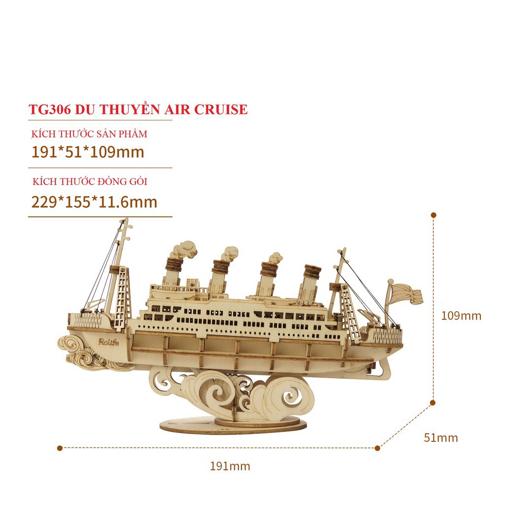 Mô Hình 3D Gỗ Robotime Tàu Thủy, Thuyền Buồm Cổ Điển TG305 - TG308