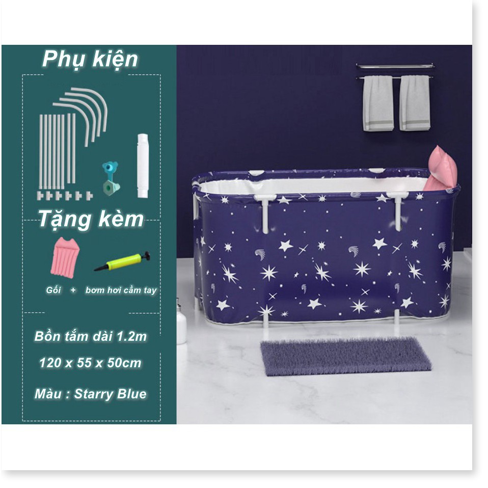 Bồn tắm xếp gọn người lớn NightFall 1m2 + tặng kèm gối