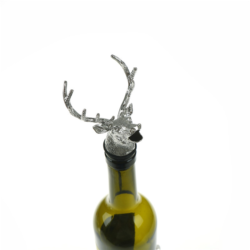 [extremewellgen 0527] Wine Bottle Sealer Cork Pourer Stopper Antler Stag Red Wine Deer Head
