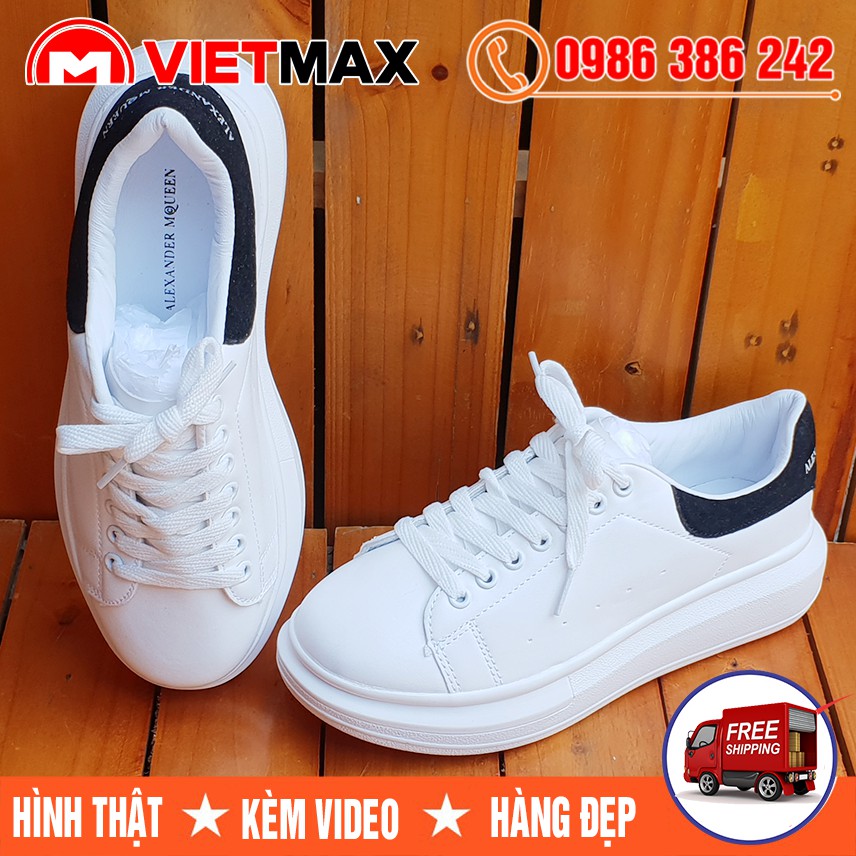 ⚡[FREE SHIP] Giày Thể Thao ALEXANDER MCQUEEN Trắng Gót Đen Hàng Việt Nam