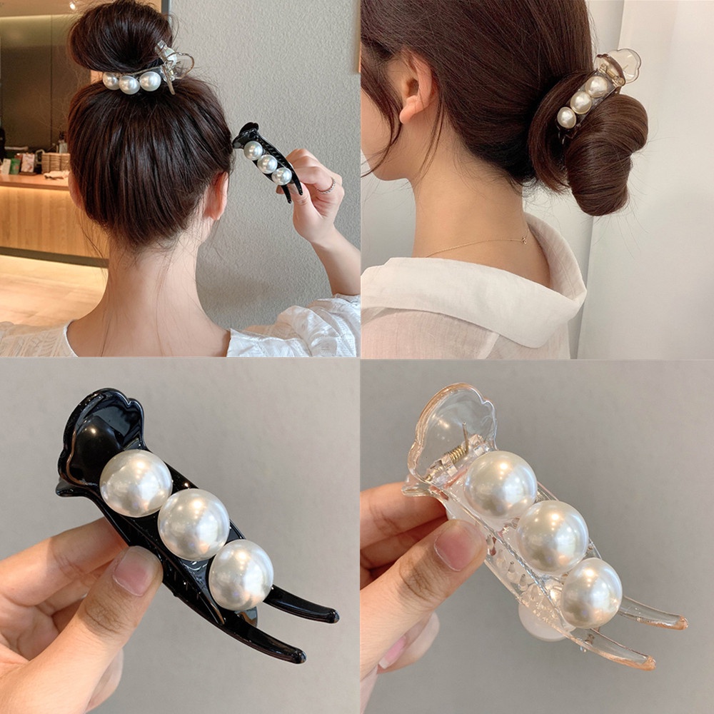 1 Kẹp Tóc Đính Ngọc Trai Lớn Đơn Giản Thanh Lịch Cho Nữ