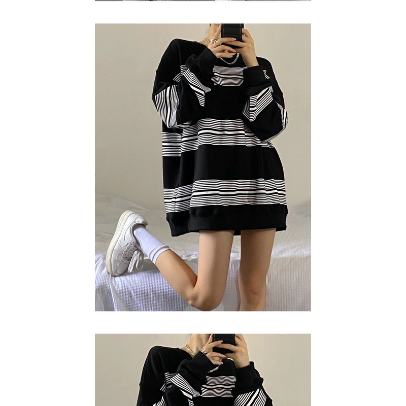 Áo Khoác Len Lông Cừu Tay Dài Kẻ Sọc Kiểu Retro Hàn Quốc Thời Trang Mùa Đông 2022 Cho Nữ