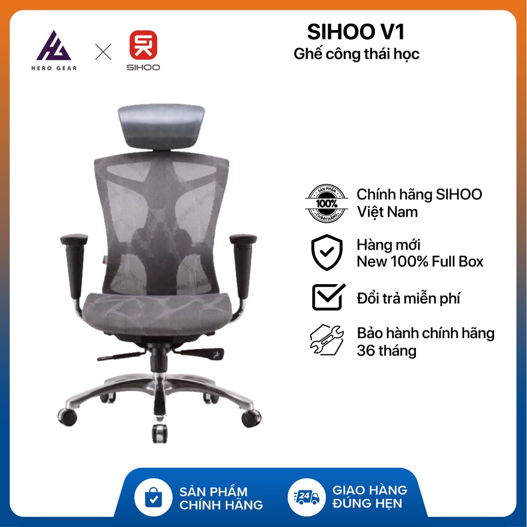Ghế Công Thái Học Sihoo V1 Hàng chính hãng Bảo hành 3 năm