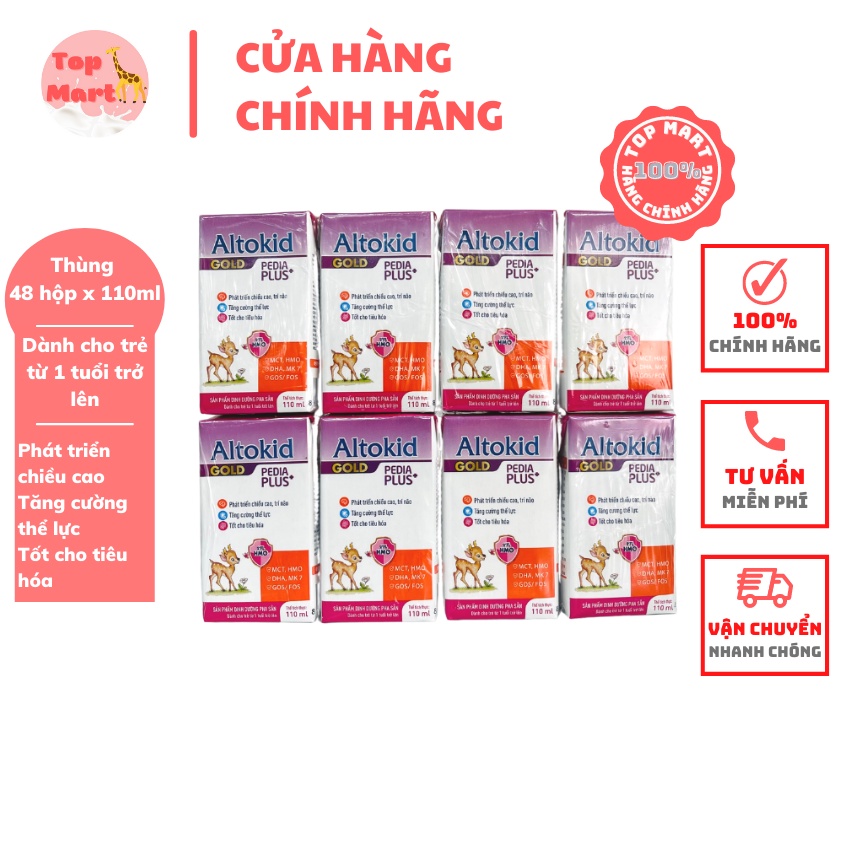 Sữa bột pha sẵn Altokid Gold Pedia Plus 110ml (thùng 48 hộp x 110ml)