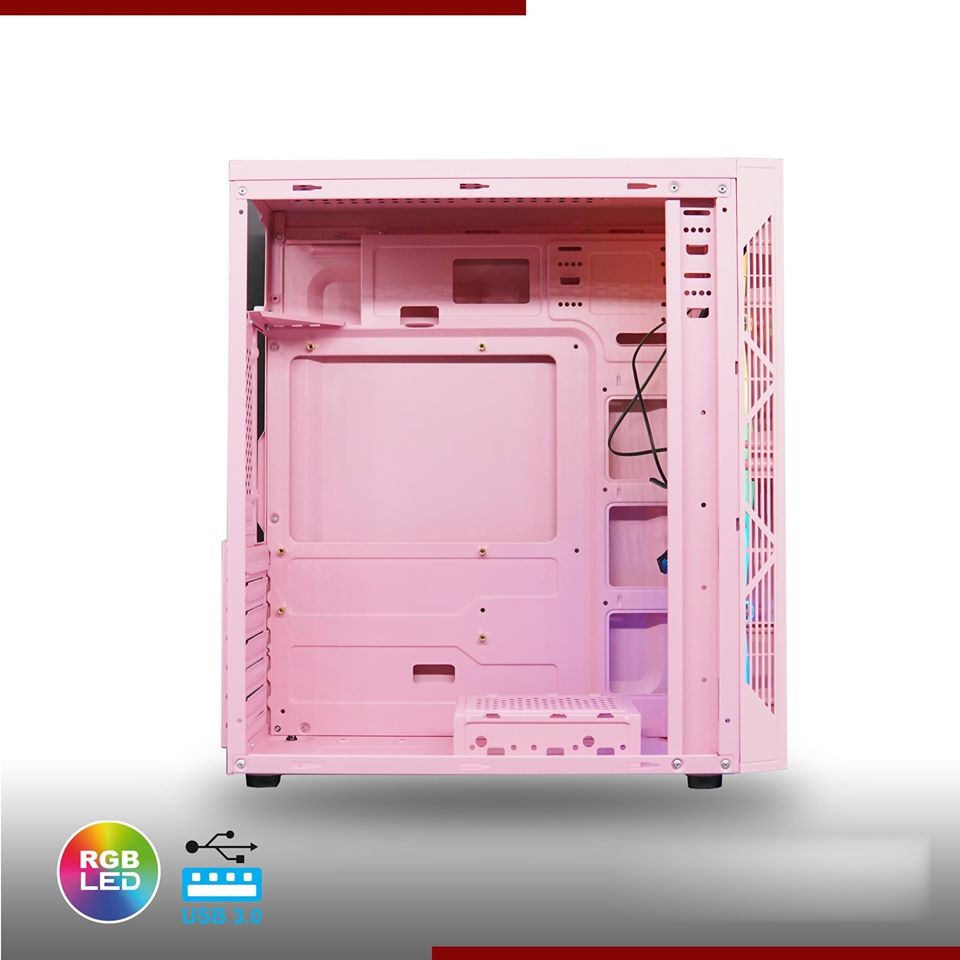 Giá siêu rẻ Vỏ Case Máy Tính VSP V3-601P V3-603P - Màu Hồng / Màu Trắng