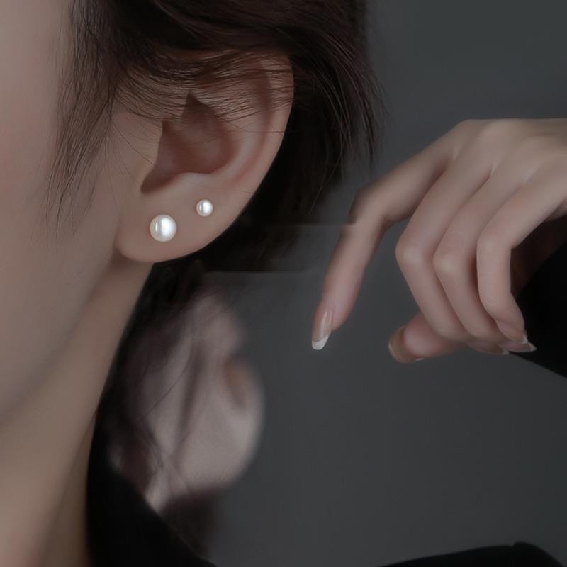 Khuyên Tai Đính Ngọc Trai Kiểu Dáng Đơn Giản Thanh Lịch Dành Cho Nữ