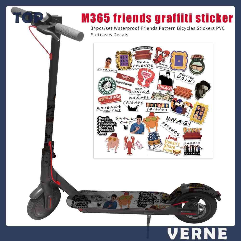 Bộ 34 Hình Dán Chống Thấm Nước VERNE Friends