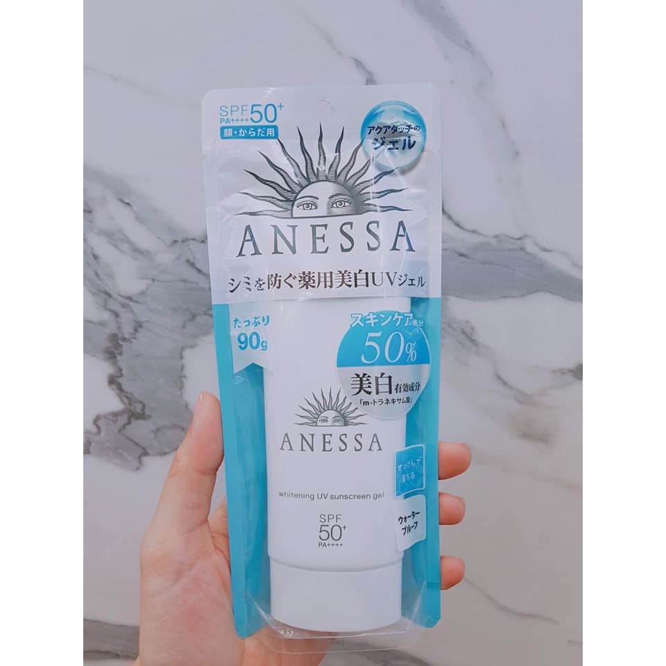 Gel chống nắng dưỡng trắng Shiseido Anessa Whitening UV Sunscreen Gel SPF50 PA 90g