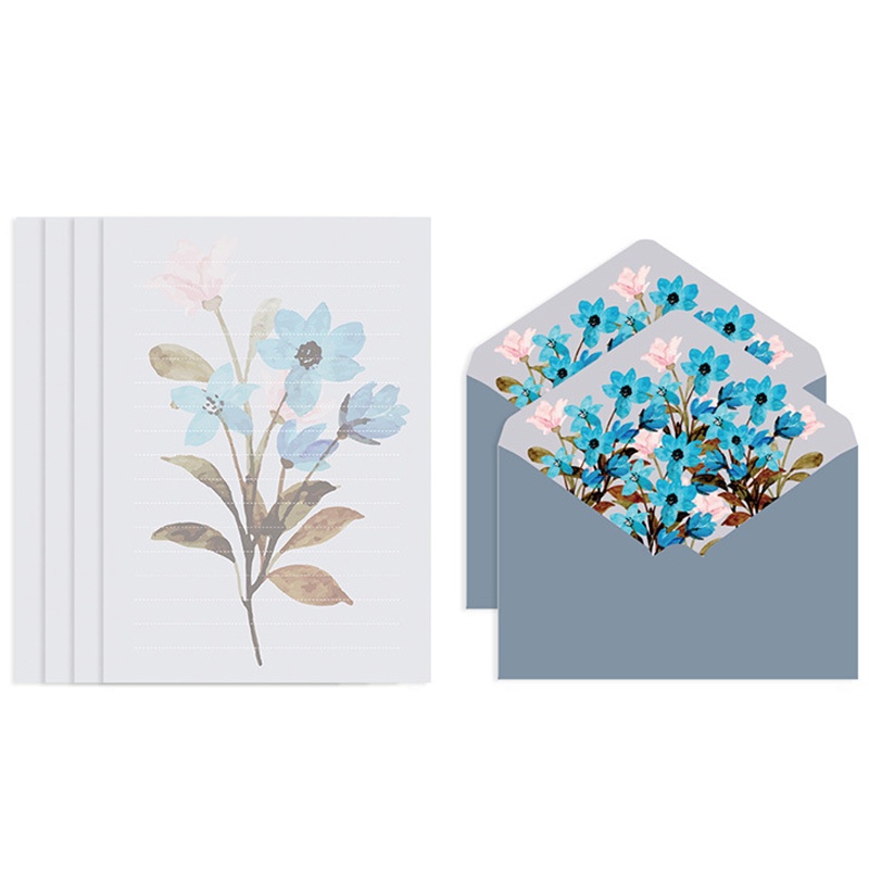 Set 4 Phong Bì Bằng Giấy Lót 2 Họa Tiết Hoa Và Chữ Trang Trí Tiệc Cưới