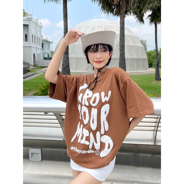 Áo thun cotton GROW YOUR MIND // THOXRI