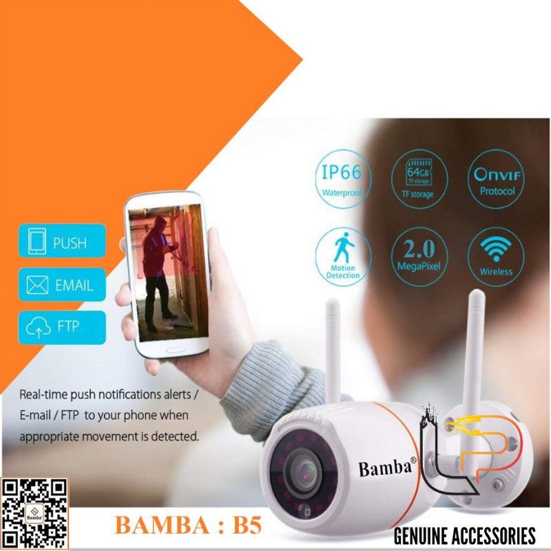 CAMERA WIFI KHÔNG DÂY BAMBA B5 - CAMERA IP BAMBA B5 2.0 KHÔNG DÂY CHUYÊN NGOÀI TRỜI