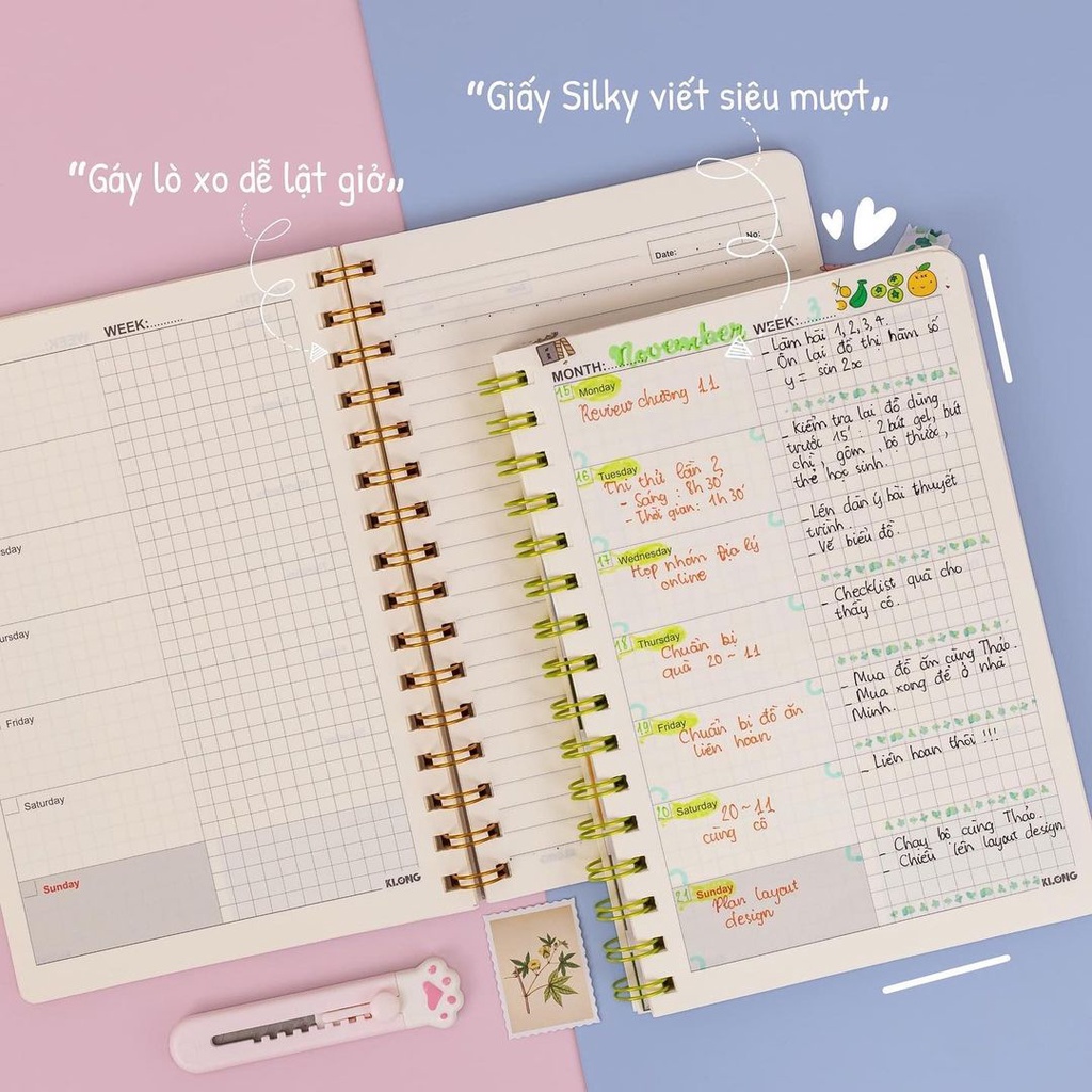 Sổ kế hoạch Planner lò xo kép A5 72,4g/m2; MS: 945