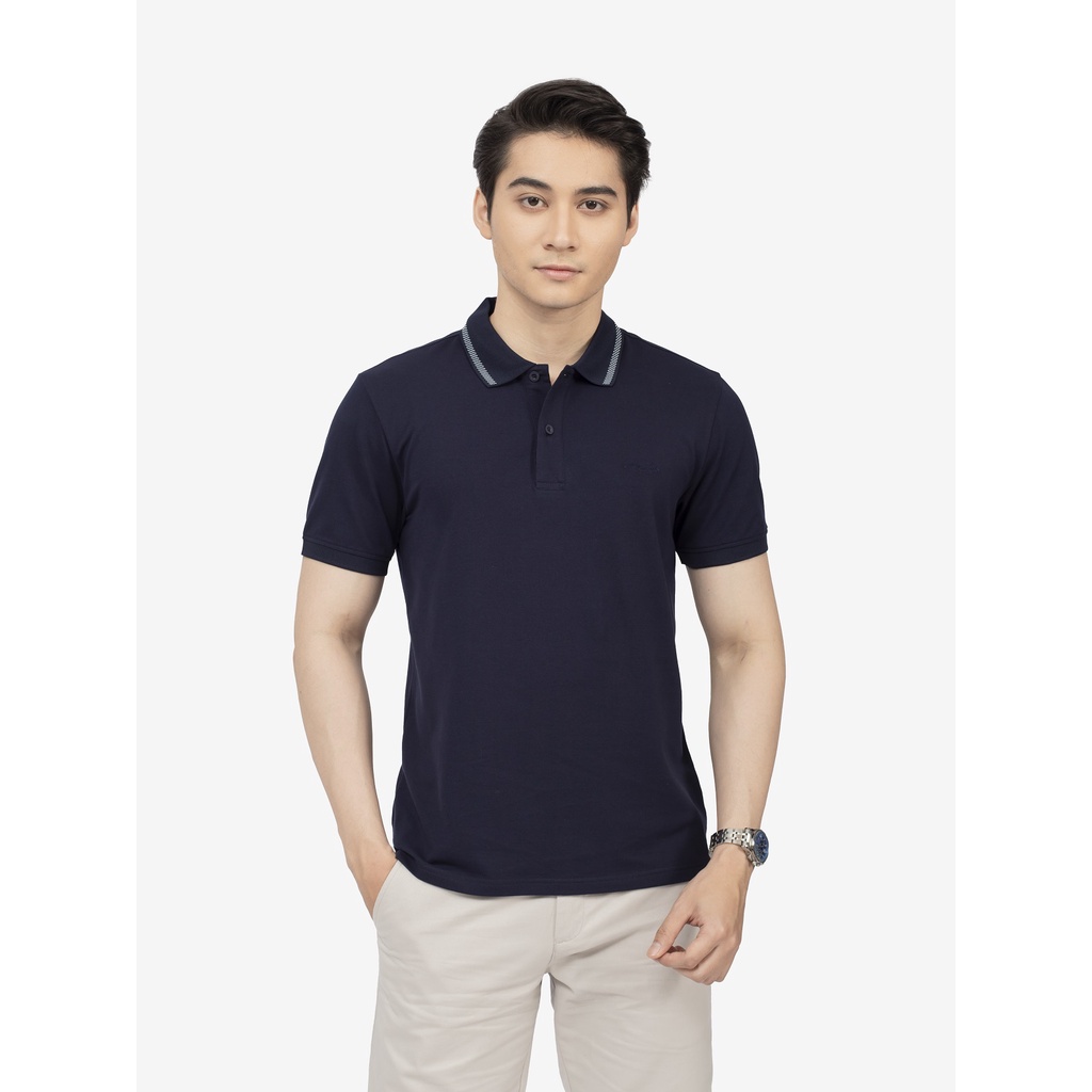 Áo thun polo nam ARISTINO APS032S2 phông localbrand có cổ bẻ form Regular fit màu xanh tím than vải Cotton cao cấp