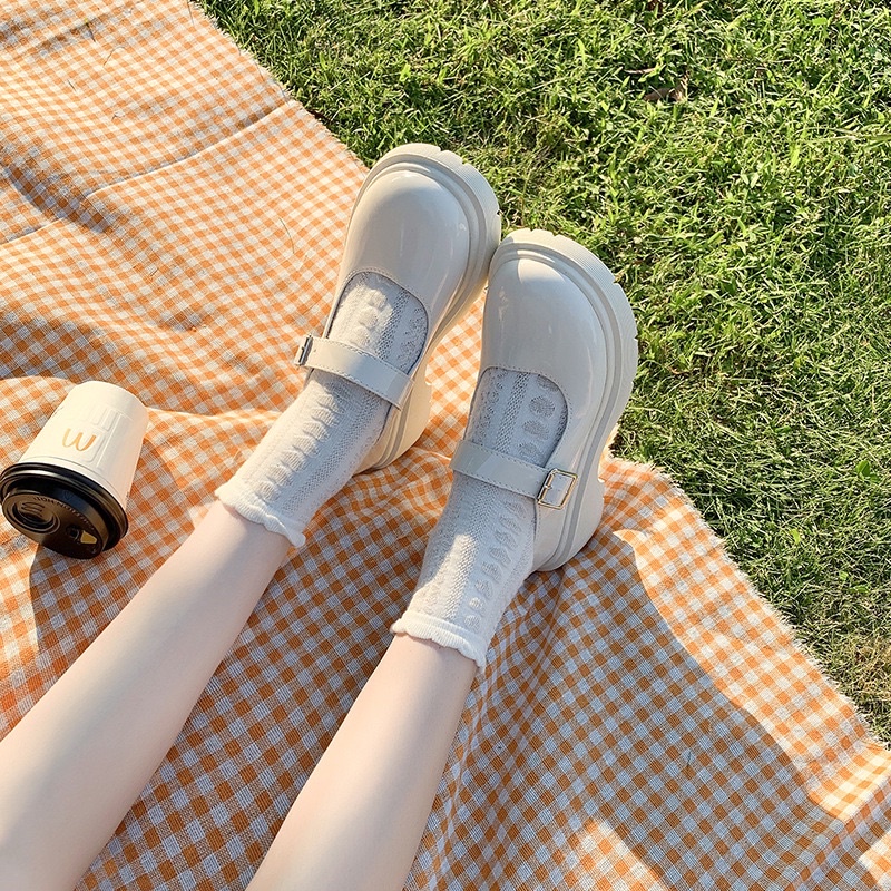 Giày búp bê lolita nữ đế cao quai cài phong cách ulzzang Hàn Quốc giá rẻ BRATINA GD001