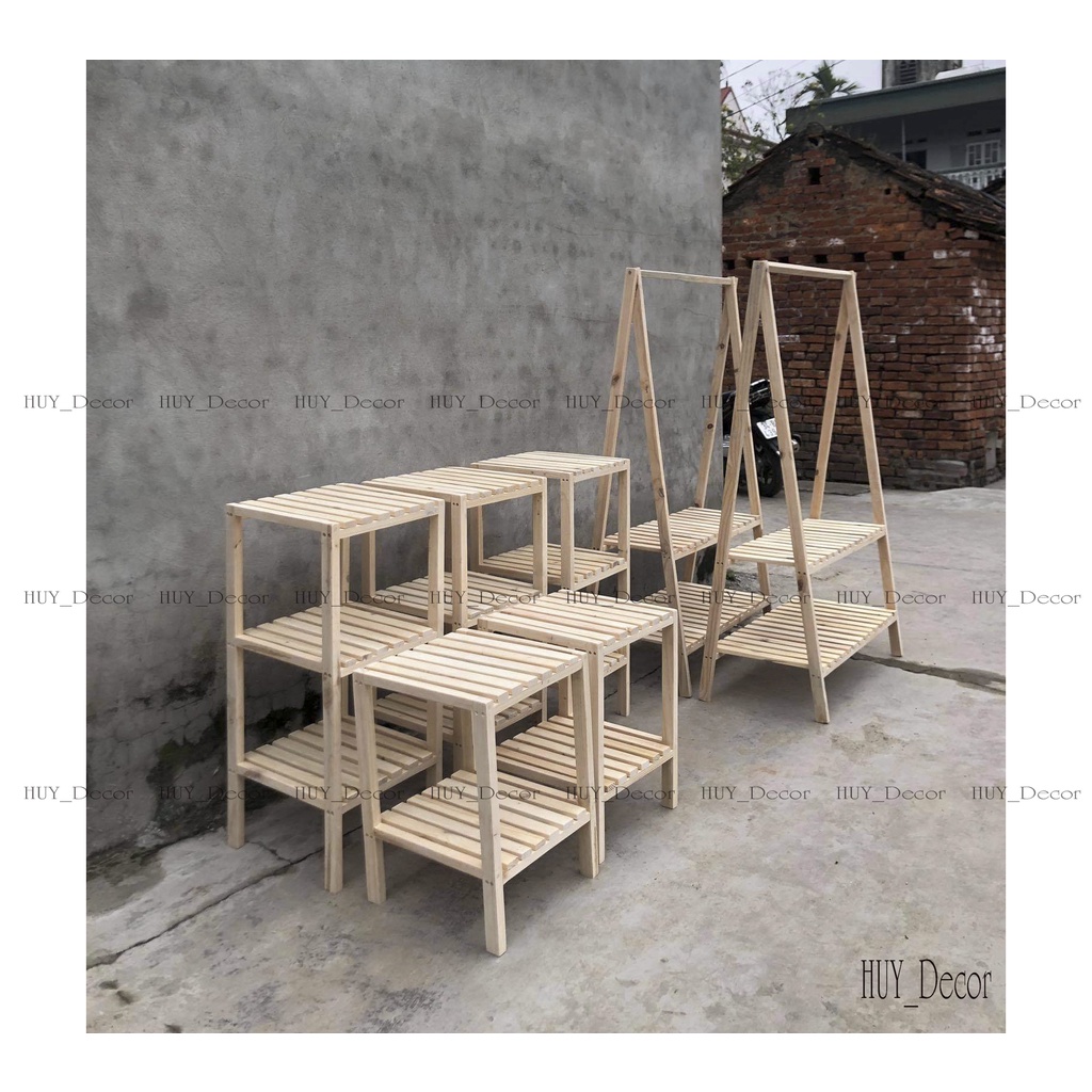 KỆ VUÔNG 2,3 TẦNG MÀU GỖ TỰ NHIÊN / HUY_Decor