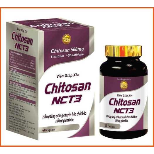 Viên Uống Giảm Béo Chitosan NCT3 Hỗ Trợ Tăng Cường Chuyển Hóa Chất Béo, Giúp Giảm Béo An Toàn Hiệu Quả- Hộp 60 viên