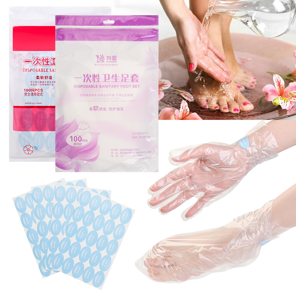 (hàng Mới Về) Set 200 Găng Tay / Chân Bằng Nhựa Dùng Một Lần Tiện Dụng Ốp | BigBuy360 - bigbuy360.vn