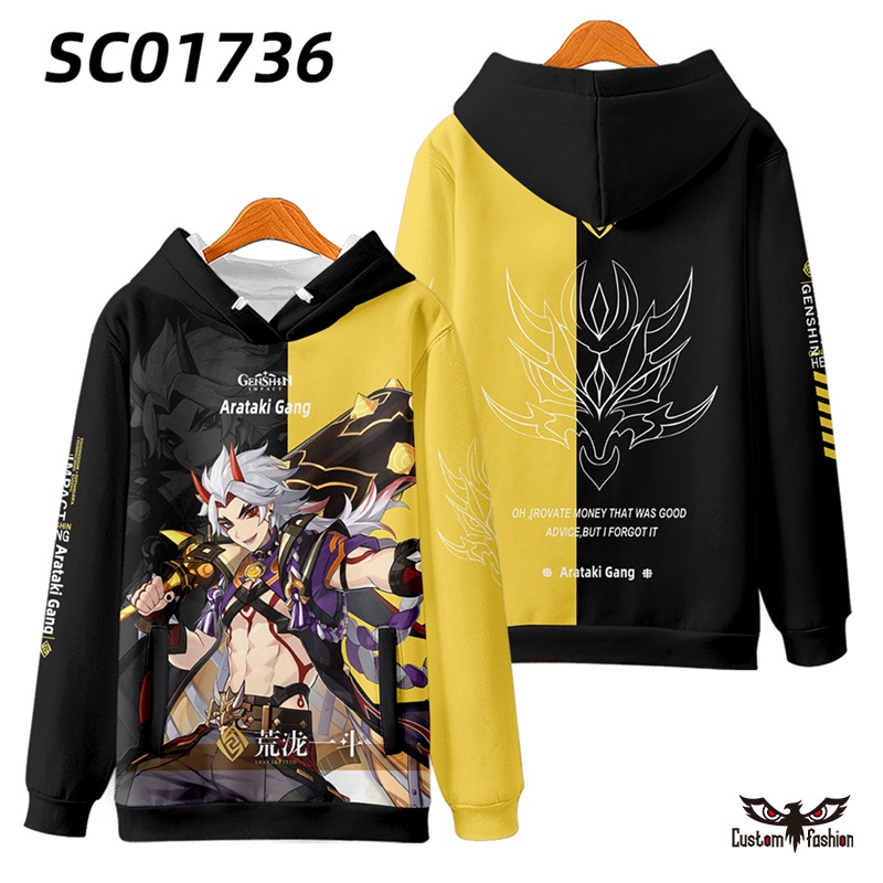 Áo Khoác Hoodie Tay Dài In Hình Albedo Arataki Gang Sayu Chongyun Shenhe 3D Dành Cho Nam Và Trẻ Em