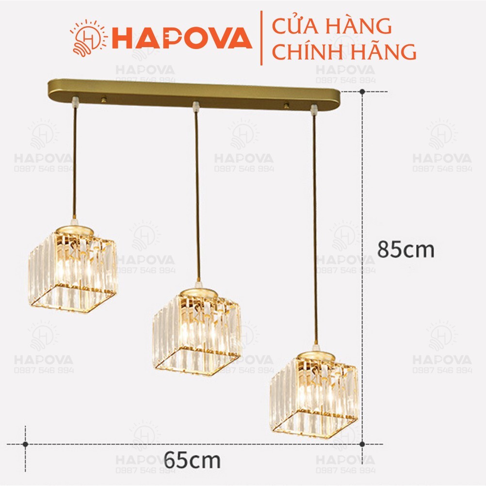 Bộ 03 Đèn thả trần trang trí pha lê HAPOVA DT 9575/3