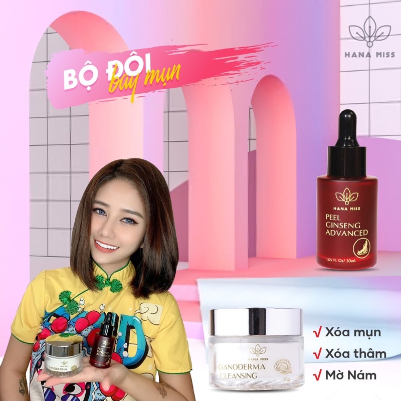 (Tặng 6 Mặt Nạ Kèm Theo)Combo 2 sản phẩm chăm sóc da đánh bay mụn làm trắng sáng da Hana Miss