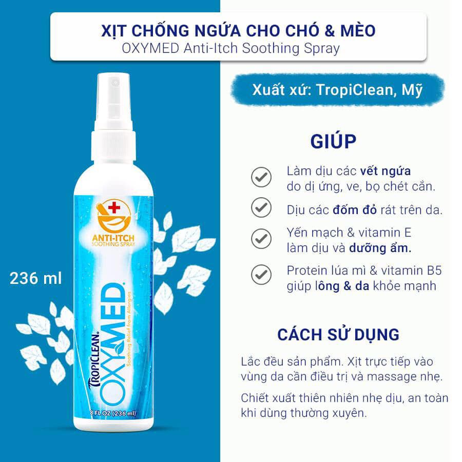 XỊT CHỐNG NGỨA CHO CÚN MÈO BỊ VIÊM NGỨA HOẶC GHẺ DO VE BỌ CHÉT CẮN